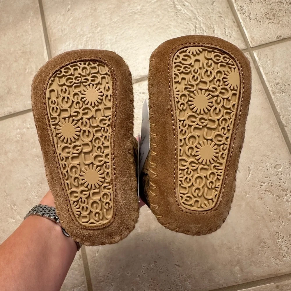 0-6 Month Kids Leopard Print Cozy Faux Fur Boots - Brown